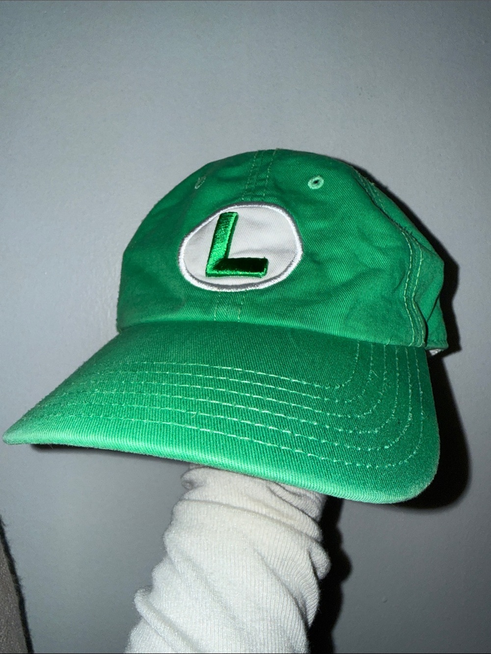 Luigi Green Baseball Cap with L Patch